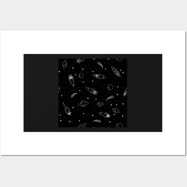 Space Pattern - Black and White Wall Art by A2Gretchen